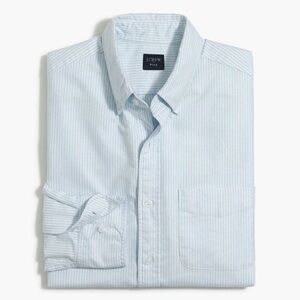 J. Crew Light Blue Striped Cotton Button-Down Shirt